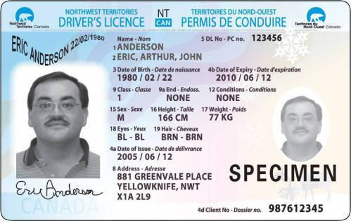 دانلود لایه باز PSD گواهینامه رانندگی کانادا NTW